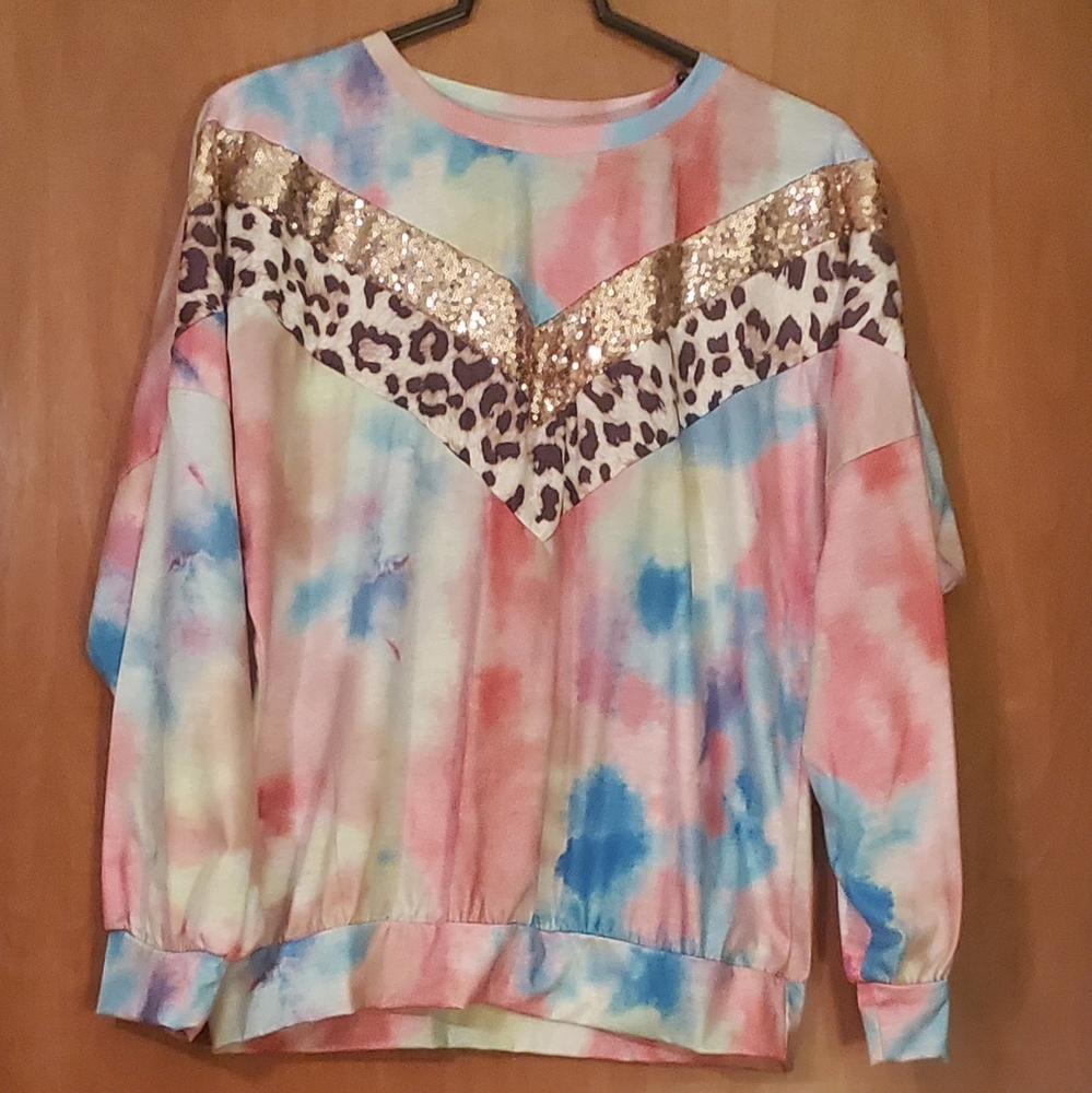 Tie-dyed Sequin Boutique Top